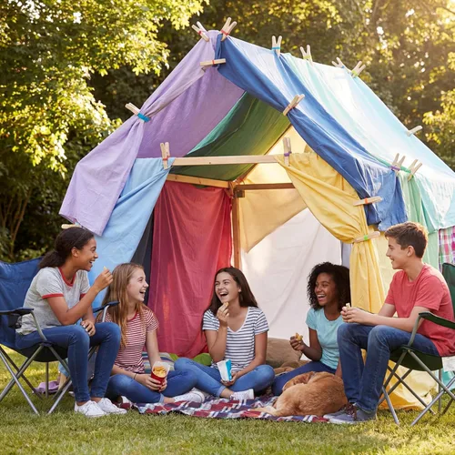 Vista 5 de Simgoing 6 piezas de clips de madera para jugar para niños, kit de construcción de fuertes Montessori y Waldorf, clips de seda gigantes de madera