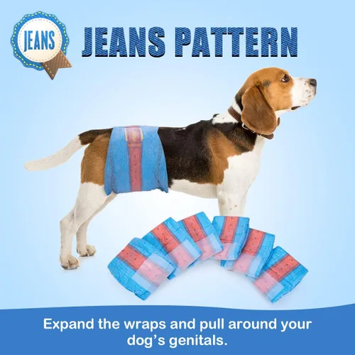 Vista 5 de Dono Pañales desechables para perros machos y perros, pantalones vaqueros súper absorbentes y suaves para mascotas, pañales para perros machos