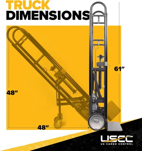 Vista 2 de US Cargo Control Carretilla de electrodomésticos resistente con escalador de escaleras y ruedas de retroceso, capacidad de 1,200 libras, camión