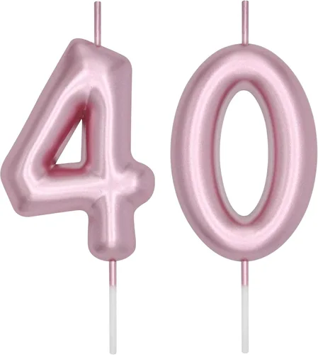 Vista 122 de DERVENTA Vela con números de 2.36 pulgadas, decoración perfecta para cumpleaños, brunch, postre, pastel, 1 pieza (número 0 rosa)