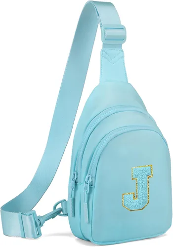 Vista 124 de Viverte Pequeña bolsa con inicial para niñas y mujeres, bonita cangurera cruzada de regalo