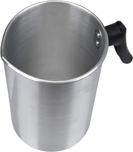 Vista 9 de Yarlung Olla para hacer velas de 4 libras, jarra de fabricación de velas de construcción de aluminio, jarra de cera sin goteo con mango resistente