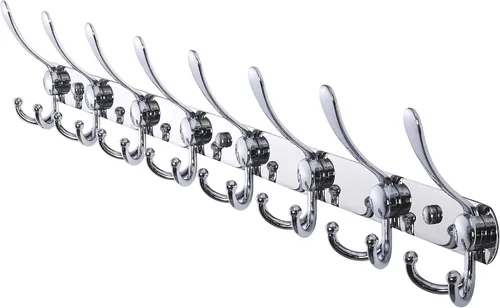 Vista 37 de Dseap - Perchero para pared, 5 ganchos triples, resistente, acero inoxidable, riel de gancho de metal para abrigos, sombreros, toallas, bolsos Cobre