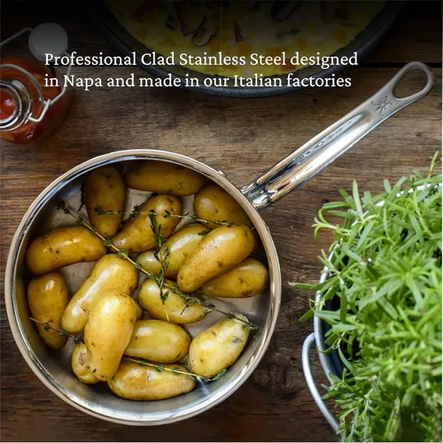 Vista 2 de Hestan - Colección ProBond - Sartén profesional de acero inoxidable revestido, compatible con placa de inducción, 1.5 cuartos de galón