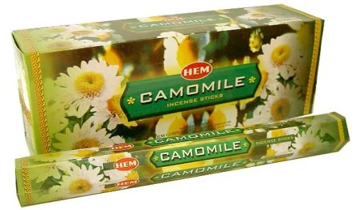 1 x manzanilla – Caja de seis 20 tubos de palo, 120 varillas en total – HEM Incense