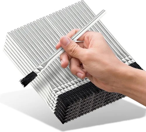 Vista 5 de Ram-Pro Cepillos de cerdas de crin de estaño/metal, para hogar, escuela, tienda, garage, Plateado