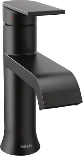 Vista 12 de Moen Genta LX - Llave de baño moderna de un solo mango de níquel cepillado con plato de cubierta opcional y caño de arco bajo para encimera de baño