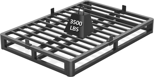 Firpeesy Base de Cama King de 6 Pulgadas con Bordes de Esquinas Redondeadas, Base de Cama de Plataforma de Metal King de Perfil Bajo con Soporte de