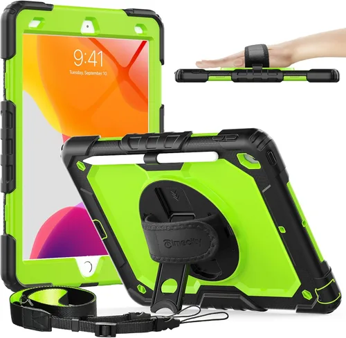 Vista 20 de Timecity - Funda para iPad de 9ª/8ª/7ª generación, de 10.2 pulgadas, funda protectora resistente con protector de pantalla, soporte giratorio