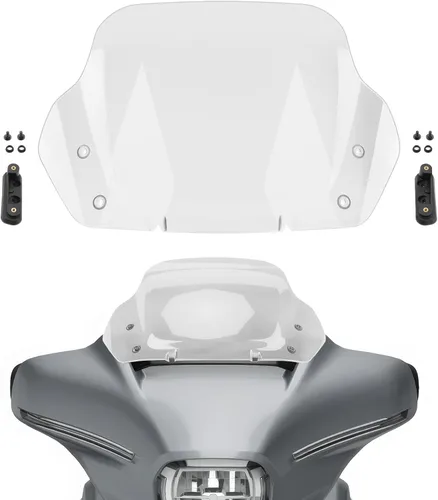 Vista 13 de WYNMOTO Parabrisas Pantalla Divisor de Viento de Humo Ondulado de 10.5" Compatible con Harley Davidson Touring Street Glide Electra Glide 2014-2024