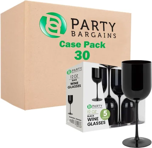 Vista 27 de PARTY BARGAINS Copas de vino de plástico desechables de 12 onzas, resistentes a las roturas, sin BPA, para bodas, eventos y entretenimiento al aire