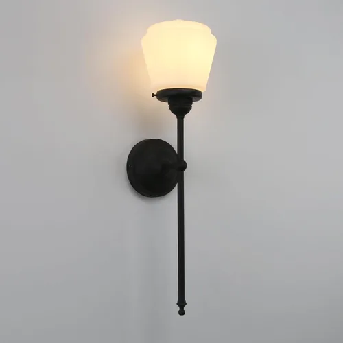 Vista 7 de Pathson Modern Wall Sconce Light with Milk White Glass, Hardwired Bathroom Wall Vanity Lamp, Mid-Century Rustic Decor for Living Room Bedroom