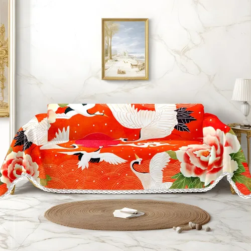 Vista 16 de Funda de sofá con estampado floral, fundas de sofá para sillón, funda resistente a las manchas, protector universal de muebles