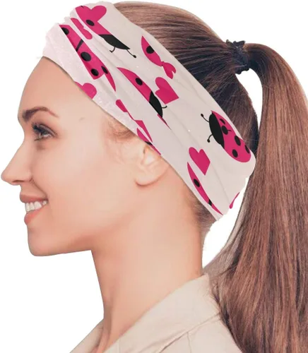 Vista 7 de MOYYO - Diadema elástica sin costuras, diseño de mariquita con corazones