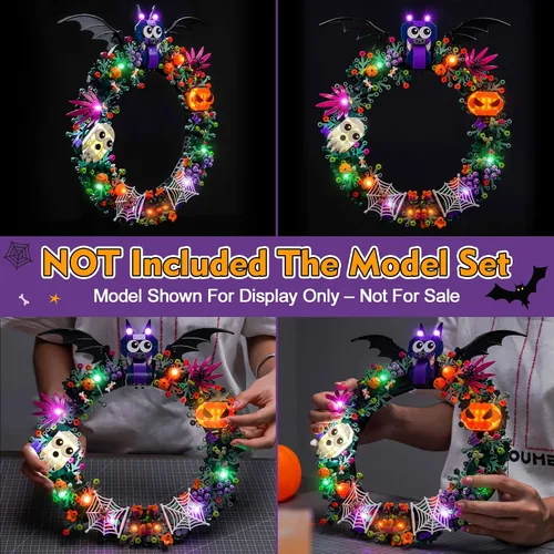 Vista 3 de LocoLee Kit de luces compatible con Lego 40825 Halloween Wreath – No solo el modelo, accesorios de iluminación LED compatibles con Lego 40825