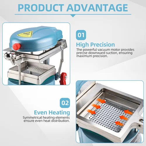Vista 3 de Máquina de formación al vacío NORJIN 110V, equipo de laboratorio de succión al vacío, herramienta de moldeo por calor con bolas de acero