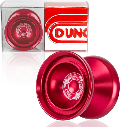 Vista 7 de Duncan Toys Windrunner - Yoyó rojo con salpicaduras doradas, yoyó de aluminio sin respuesta de nivel profesional con doble anillo, rodamiento
