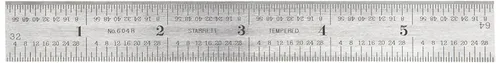 Vista 20 de Regla de acero templado Starrett Spring, con graduación de pulgadas, graduaciones estilo 4R, 1