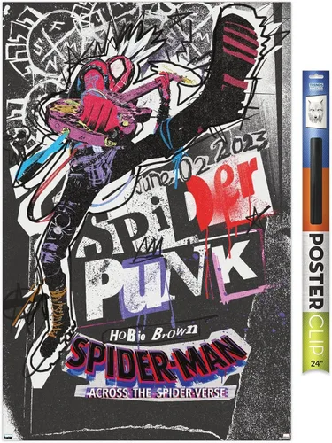 Vista 18 de Trends International Marvel Spider-Man: Across The Spider-Verse - Póster de pared de una hoja de Spider-Punk, 22.4 pulgadas de largo x 14.7 pulgadas