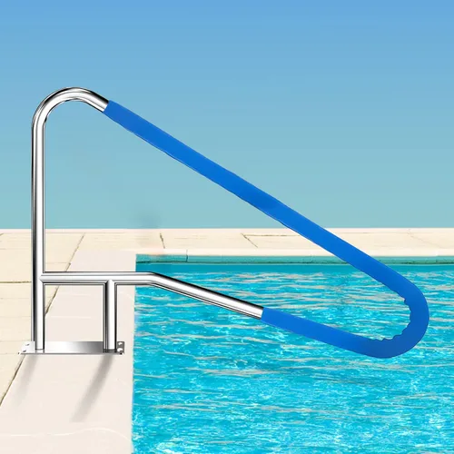 Vista 9 de Barandilla de piscina enterrada de 30 x 22 pulgadas, resistente al óxido #304SS barandilla de escalera de piscina con cubierta antideslizante.