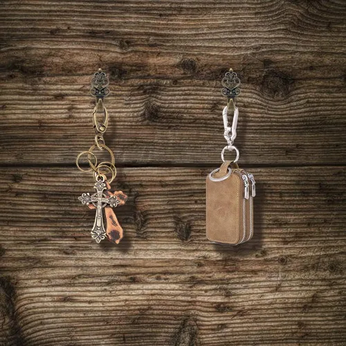 Vista 3 de Perchas de alfiler, 20 piezas de aleación de zinc, clavos para colgar cuadros para el hogar, oficina, tela, pared de madera (bronce)