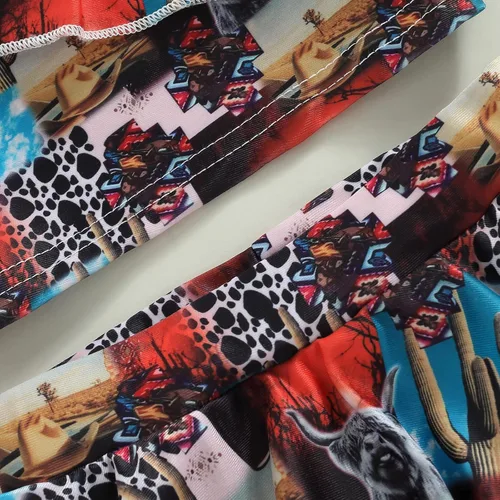 Vista 5 de Meiweileya Traje de baño de dos piezas con volantes y estampado de leopardo para niña pequeña