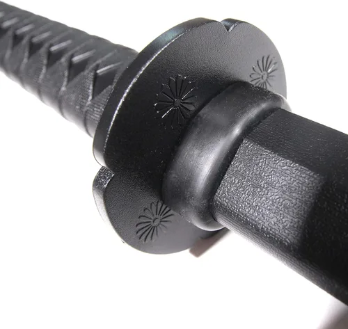 Vista 4 de E-BOGU Katana de práctica de polipropileno estilo Mokume (62.2 cm) con vaina Saya negra