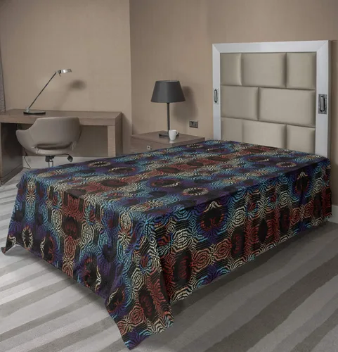 Vista 56 de Ambesonne Sábana encimera floral, patrón rítmico de ramas de bayas de Navidad, suave y cómoda, ropa de cama decorativa de 1 pieza, tamaño Verde