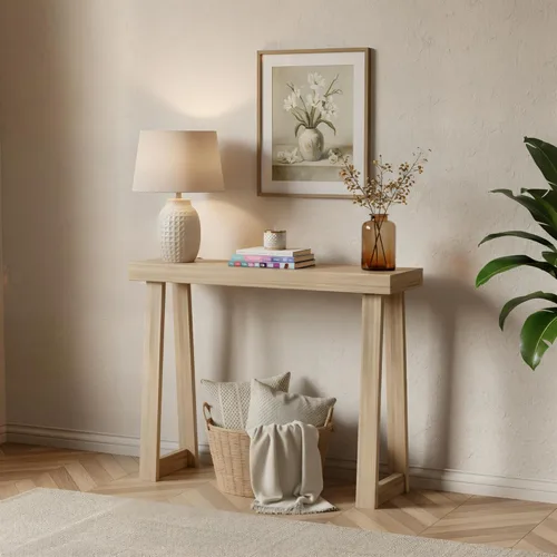 Vista 17 de Plank+Beam Mesa consola de madera maciza, 36 pulgadas, mesa de sofá, mesa de entrada estrecha para pasillo, detrás del sofá, sala de estar, Negro