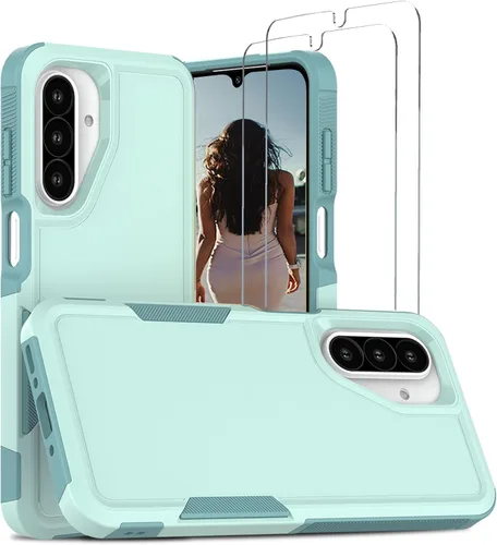 Vista 86 de Jeylly Compatible con Samsung Galaxy A22 5G Funda, Funda Samsung A22 5G con 2pcs protectores de pantalla de vidrio templado