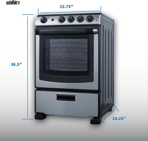 Vista 2 de Summit REX2451SSRT - Horno eléctrico liso de 24 pulgadas, horno grande de 2.9 pies cúbicos, ADA Complaint, acero inoxidable