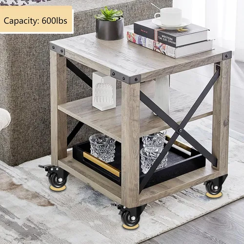 Vista 3 de Ruedas giratorias de 2 pulgadas, 600 libras, juego de 4 ruedas, ruedas de placa resistentes con rodamientos de bolas dobles, ruedas giratorias