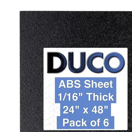 Vista 8 de Duco - Lámina de plástico ABS fabricada en Estados Unidos de 1/16 pulgadas de grosor, 6 x 12 pulgadas, 1 paquete de paneles termoplásticos negros