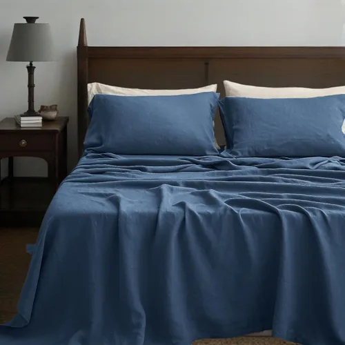 Vista 36 de Simple&Opulence Juego de sábanas de 100 % lino tamaño Twin, 3 piezas de lino francés natural, juego de ropa de cama transpirable, suave y duradero