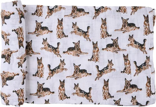 Vista 12 de Mud Pie Manta Envolvente para Bebé con Estampado de Dachshund, 47" x 47