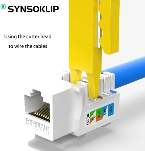 Vista 3 de Mini pelacables de red, cortador perforador para cables CAT‑5, CAT‑5e y CAT‑6 RJ45, cable de teléfono y cable UTP de computadora, hoja de acero