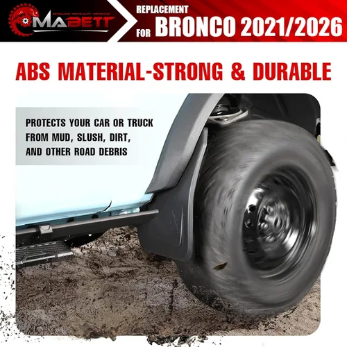 Vista 3 de Mabett Guardabarros para accesorios Ford Bronco 2021 2022 2023 2024 2025 4 puertas, sin perforación requerida, solo parte delantera, 2 piezas