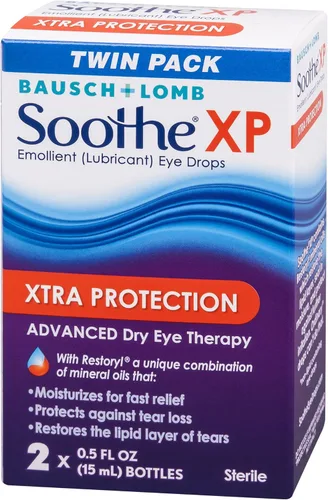 Vista 5 de Bausch Lomb Soothe XP - Gotas para ojos secos lubricante Xtra Protection con aceites minerales Restoryl botella de 05 onzas paquete doble 05 onzas