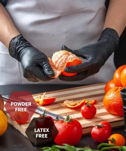 Vista 4 de NEOTRIL 4-Mil Black Nitrile Disposable Gloves, Latex Free, Powder Free, Textured Grip Rubber Gloves for Household Kitchen