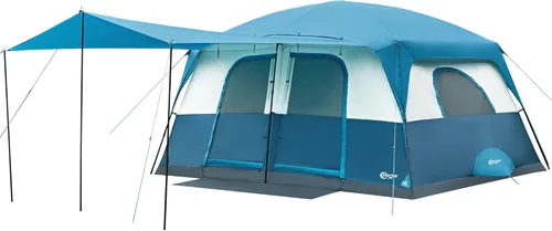 PORTAL 6 | 8 | 10 Person Family Camping Tent with Porch, Big Family Camping Tent with Tall Height, Good Ventilation, Water Resitant Large Tent for