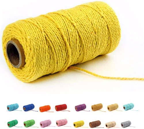 Vista 13 de FLIPPED (109 yardas/1.5 mm/35 colores opcionales) 109 cuerdas de macramé para manualidades, cuerda de algodón para macramé, cuerda de panadero