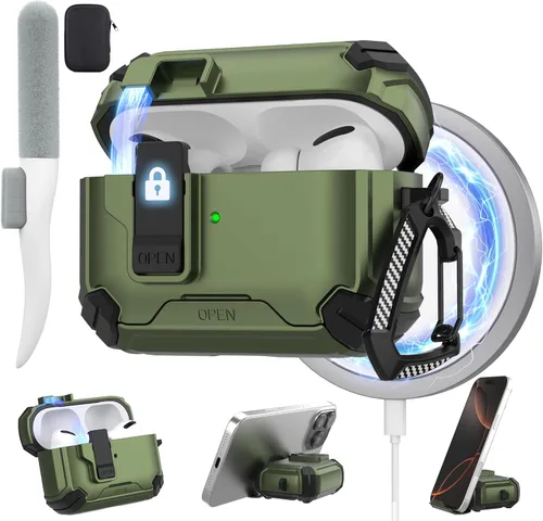 Maxjoy Funda para AirPods Pro 2 Case 2022, Funda Protectora para AirPods Pro de 2ª Generación con Bloqueo Automático, Compatible con Apple AirPod