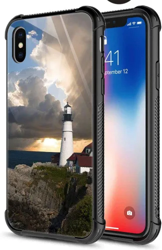 Vista 20 de Funda para iPhone Xs Max, de cristal templado 9H para iPhone Xs Max, diseño a prueba de golpes, antirrayones, para Apple iPhone Xs Max de 6.5