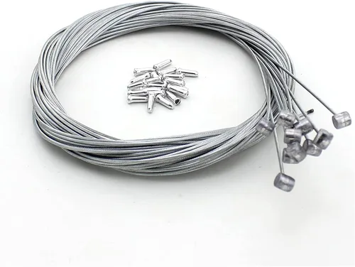 Juego de cable de freno de bicicleta de 6.6 ft de largo y tapa de cable, paquete de 10