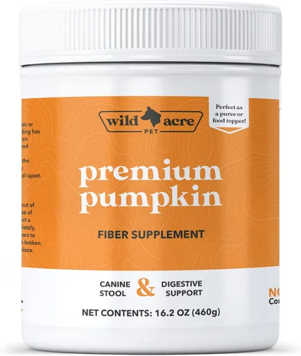 Wild Acre Polvo de calabaza para perros, no más diarrea o scoots! - Puré digestivo o adorno de comida - Suplemento de fibra para perros con