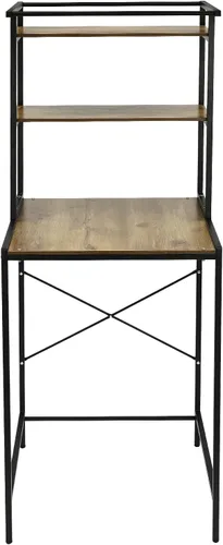 Estante de almacenamiento para lavadora y secadora, compartimento de tres niveles y compartimento inferior grande para baño, estante organizador de