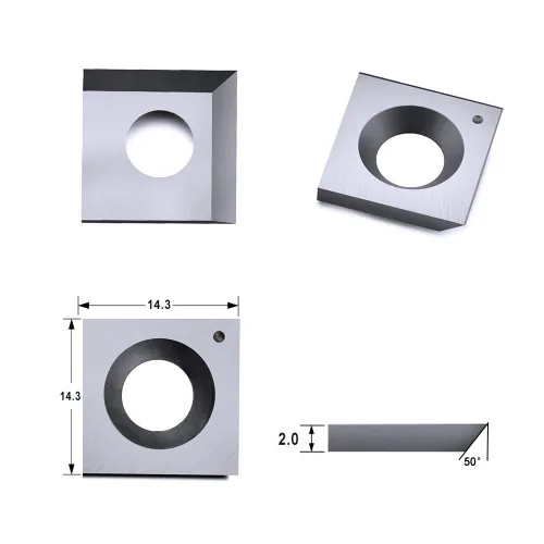 Vista 3 de Cuchillo de inserción de carburo indexable de 0.563 x 0.563 x 0.079 in-50 ° de repuesto de 2 bordes para Cutech Tool Rikon Carbatec y la mayoría