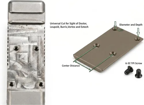 Vista 3 de GOTICAL RMR Cover Plate for Glock 17 19 26 Cut Slides, Aluminum Black Finish