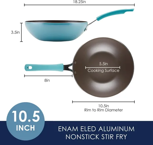 Vista 2 de Rachael Ray Sartén antiadherente Cook + Create de 10.5 pulgadas, color azul agave