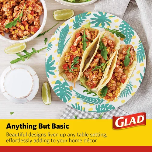 Vista 4 de Glad - Platos de papel desechables cuadrados para todas las ocasiones